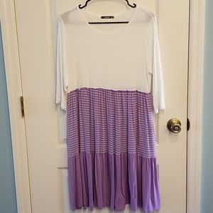 3/4 Sleeve Flowy Tiered Ruffle Dress